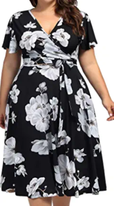 Floral A Line plus size dress