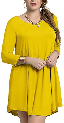 Bright yellow plus size dress