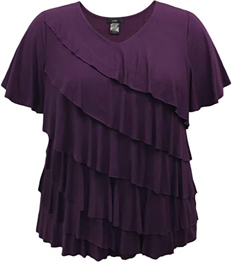 Plus size top ruffled blouse