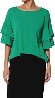 Tiered sleeve womens top plus size