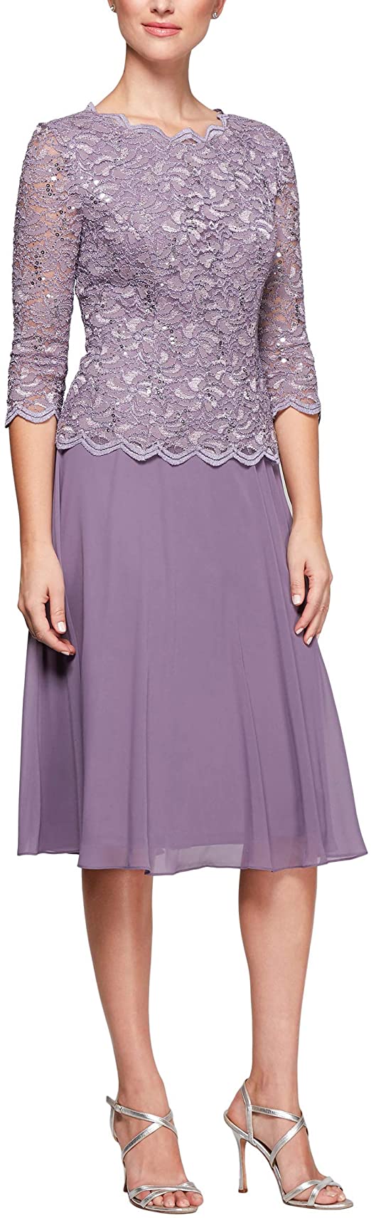 Mauve lace plus size dress