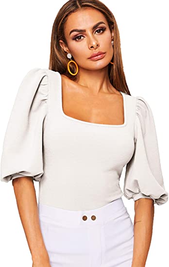 Square neck plus size top