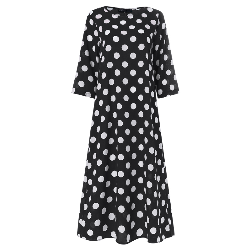 Polka dots plus size dress