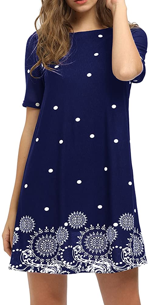 blue polka plus size summer