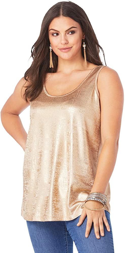 Scoop neck plus size tank top for your day