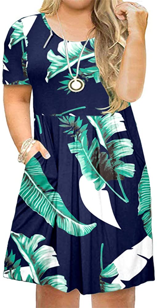 Green and blue summer plus size dresses