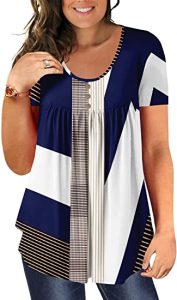 Patterned plus size women blouse 