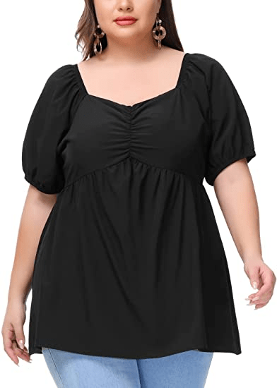 Black beautiful plus size tunic top