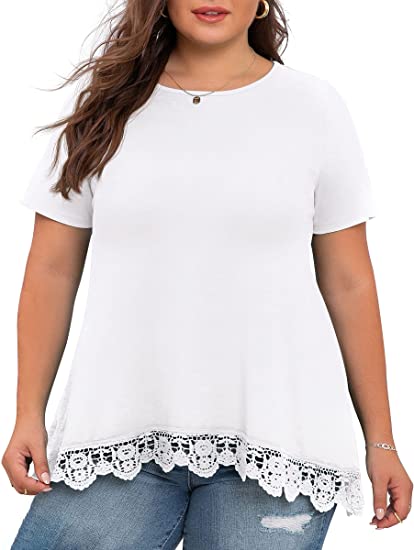 Lace plus size top