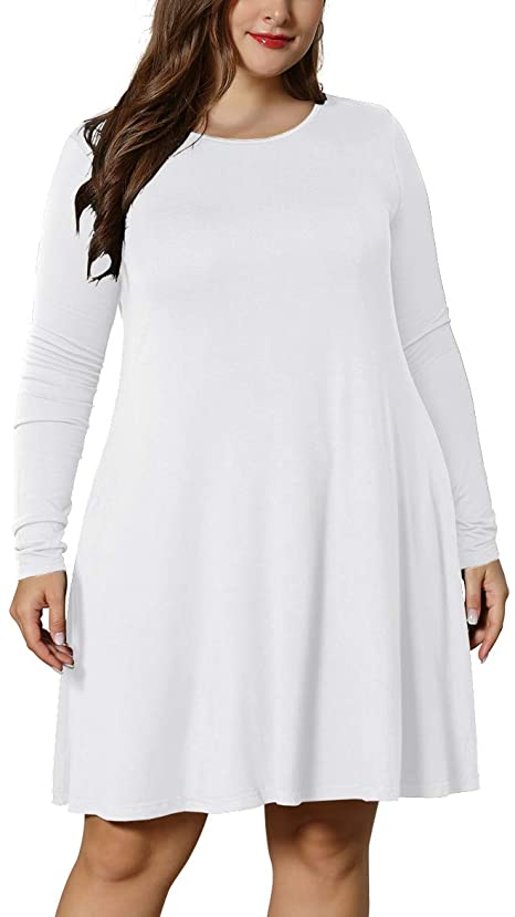 White plus size dress