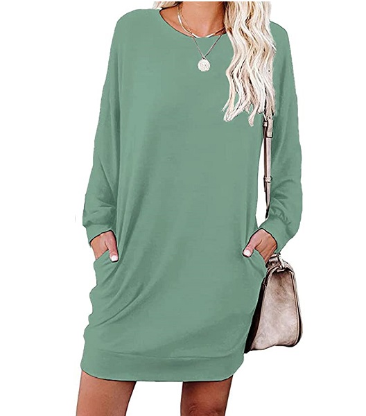 Crew neck plus size casual dresses