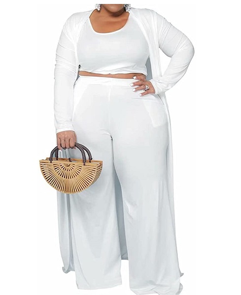 All white women plus size summer tops