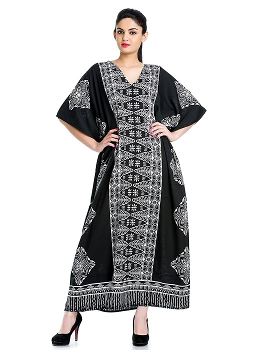 Black caftan plus size ethnic dress