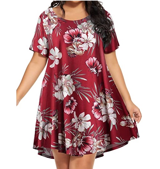 Floral pattern women plus size dress