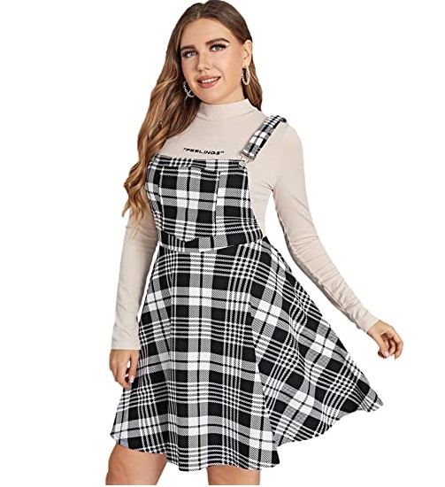 Checkered women plus size clothing