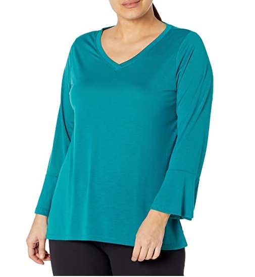 Green summer plus size top