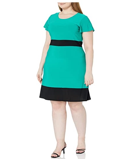 Green and black summer plus size outfit