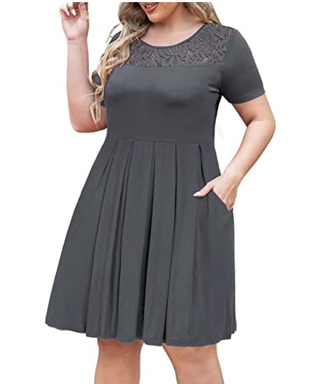 Pleated plus size summer clothing