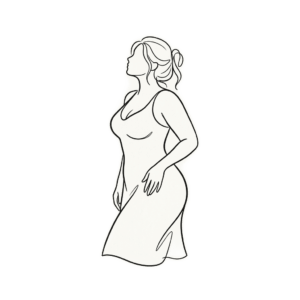 A sketch of a plus size woman
